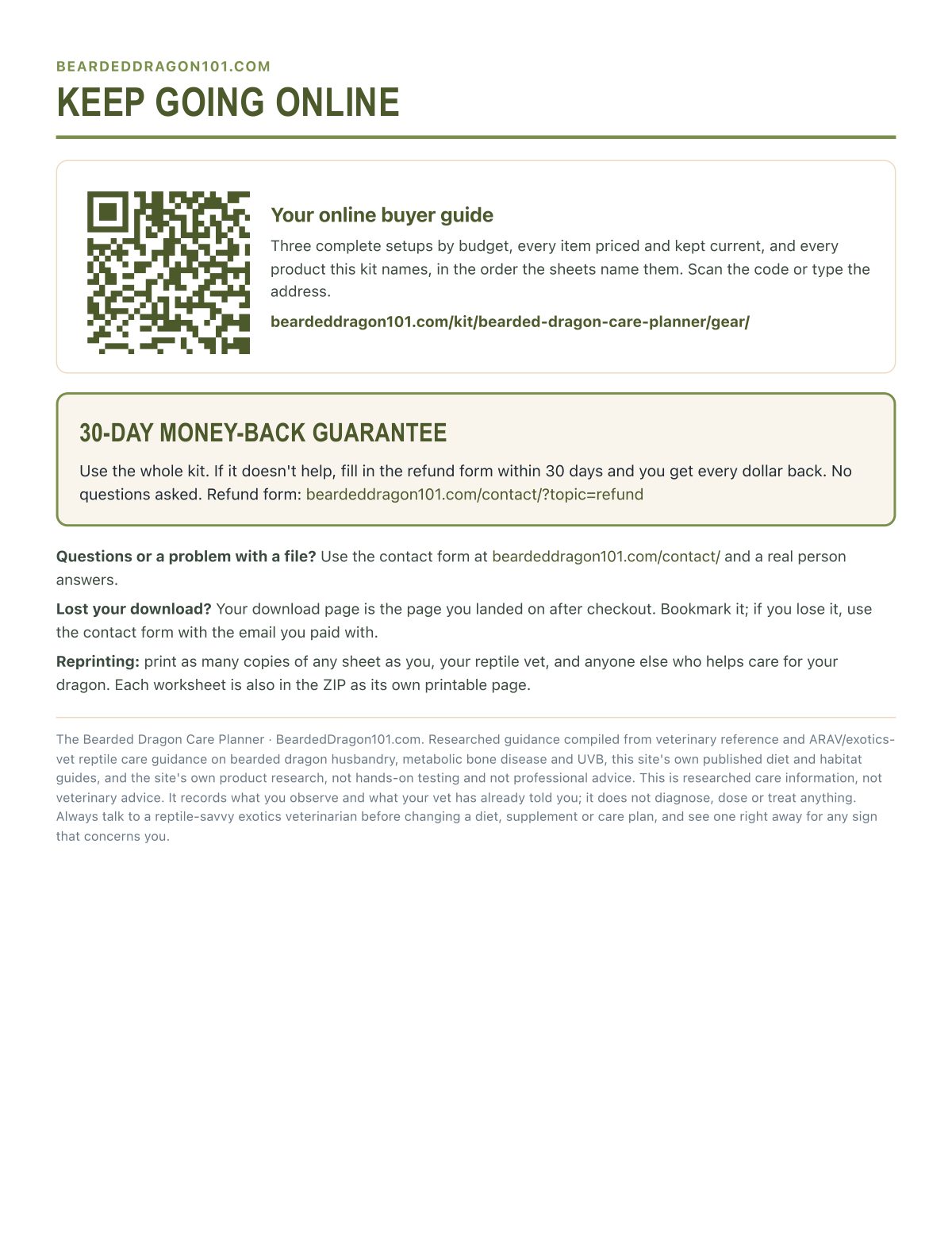 Buyer guide and guarantee